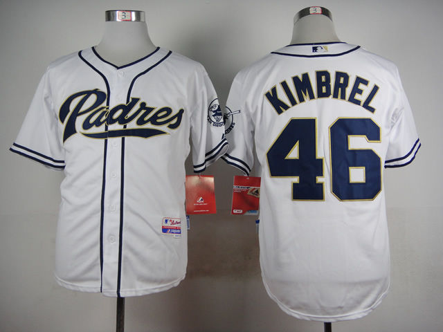 Men San Diego Padres #46 Kimbrel White MLB Jerseys->san diego padres->MLB Jersey